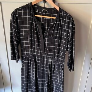 Steven Alan 100% Silk Black White Dress 6